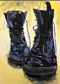 Painting of Dr Martens boots