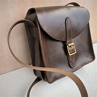 Leather bag, created by Liz Huband of Badger House Leather