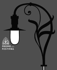 Frome Open Art Trail logo featuring a cockey lamp.