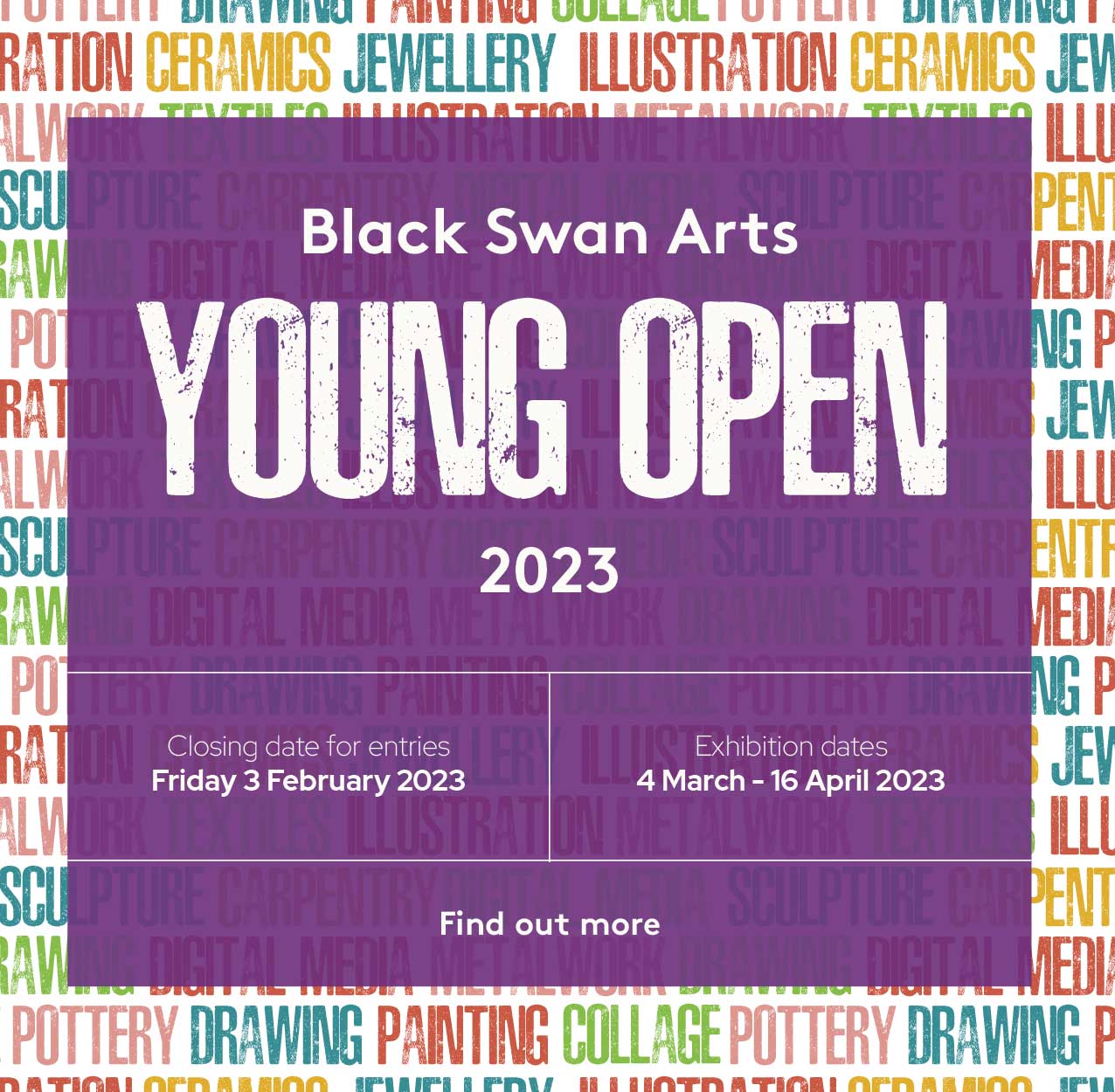 Black Swan Arts Open 2022, 15 July - 11 September. Open for entries 1 April